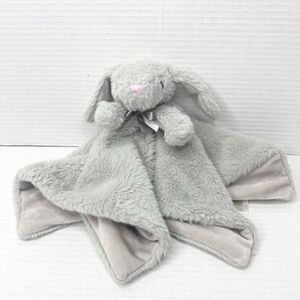 Crevent Bunny Rabbit Plush Lovey Security Blanket Gray
